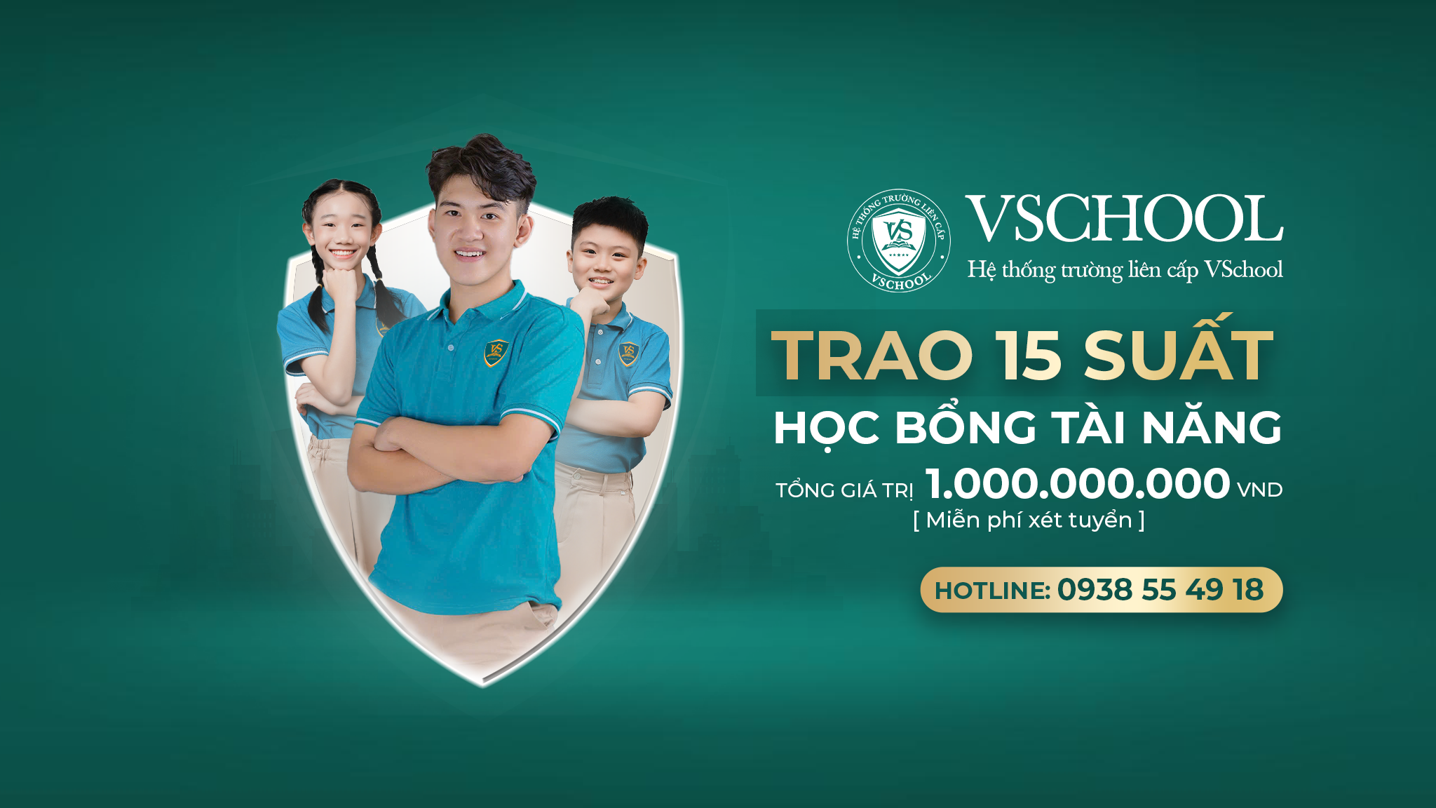 VSCHOOL thông báo tuyển sinh từ lớp 1 đến lớp 12 – trao tặng 15 suất học bổng ưu tú nhất tháng 7