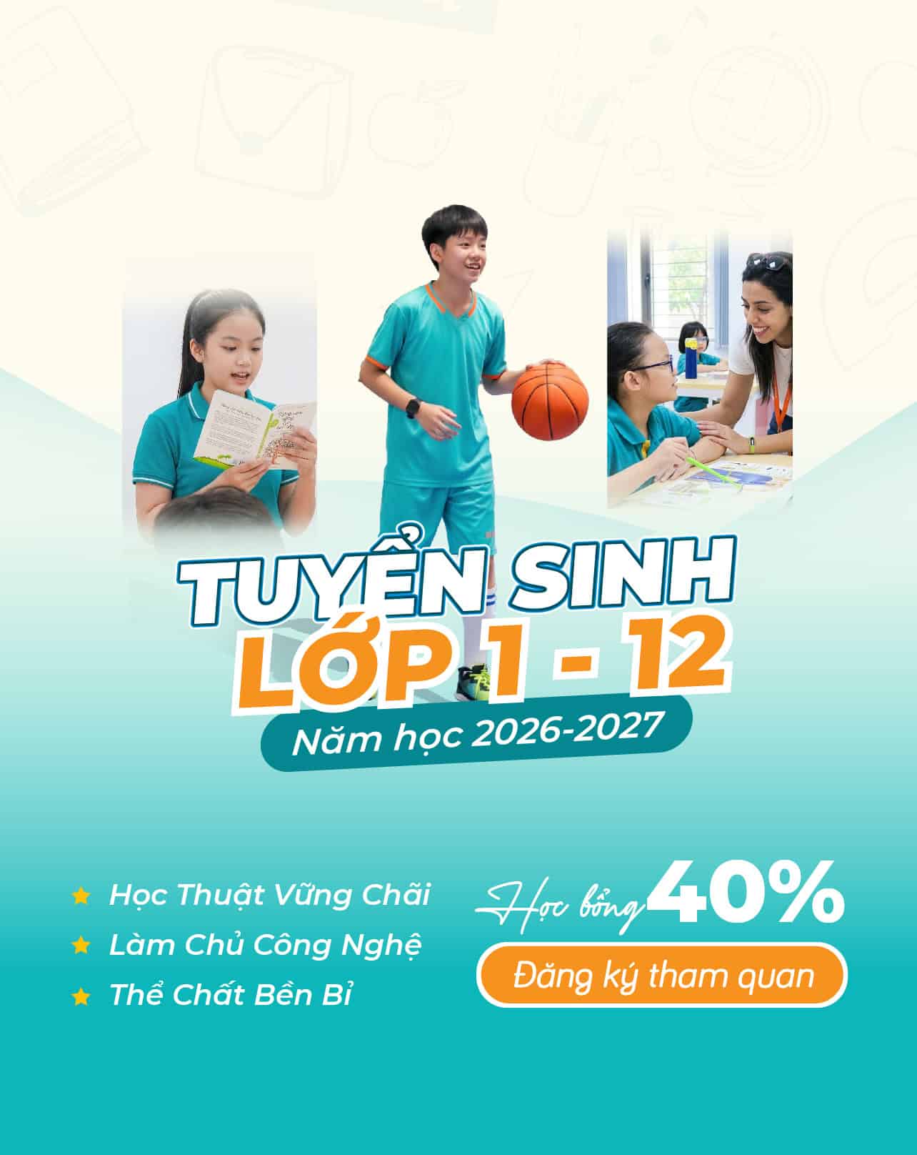 Banner tuyển sinh lớp 1 tới lớp 12